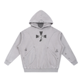 Light Gray Redeemed Snow Washed Distressed Panel Pocket Hoodie