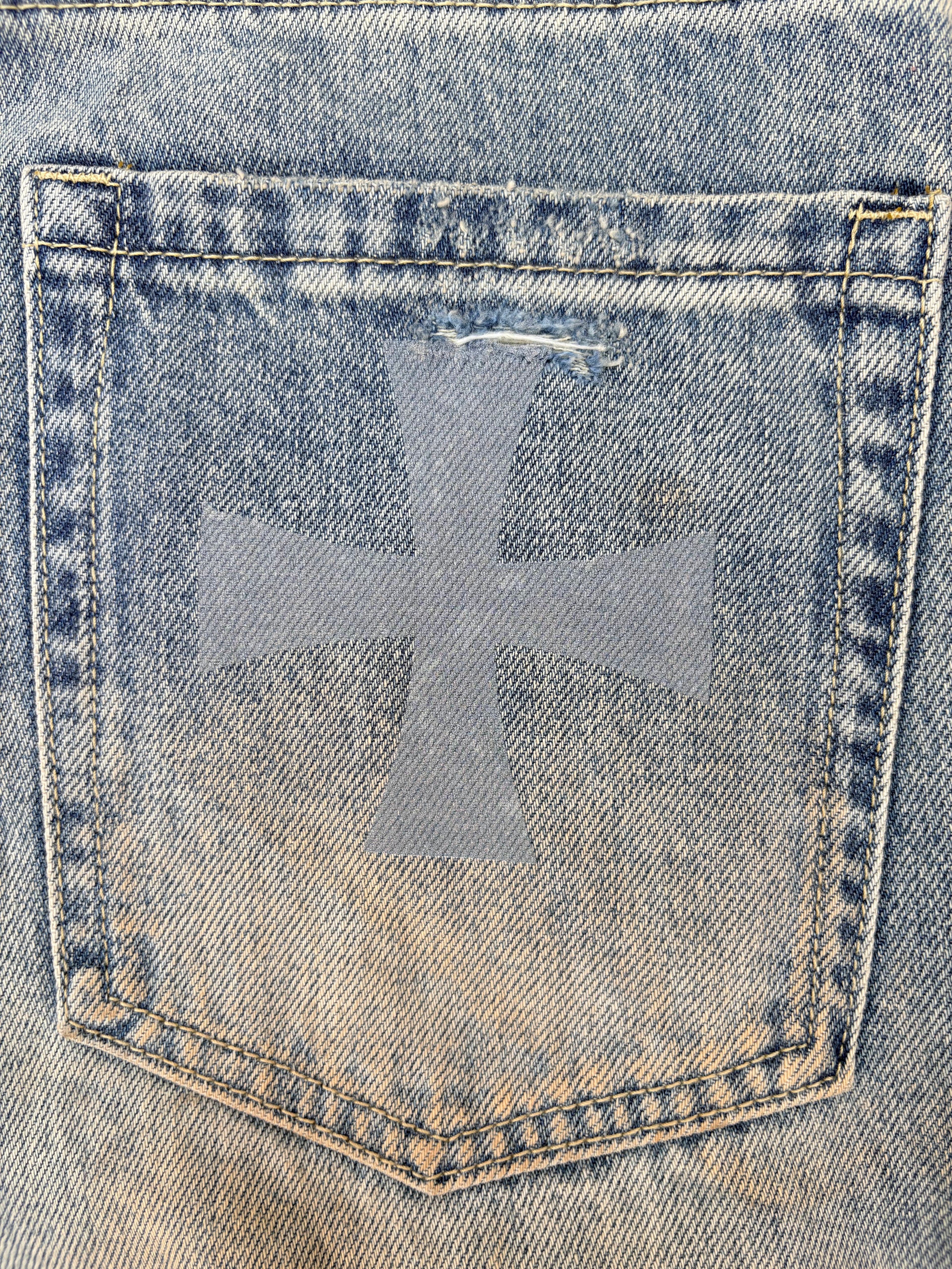 Redeemed Distressed Barrel Leg Jeans