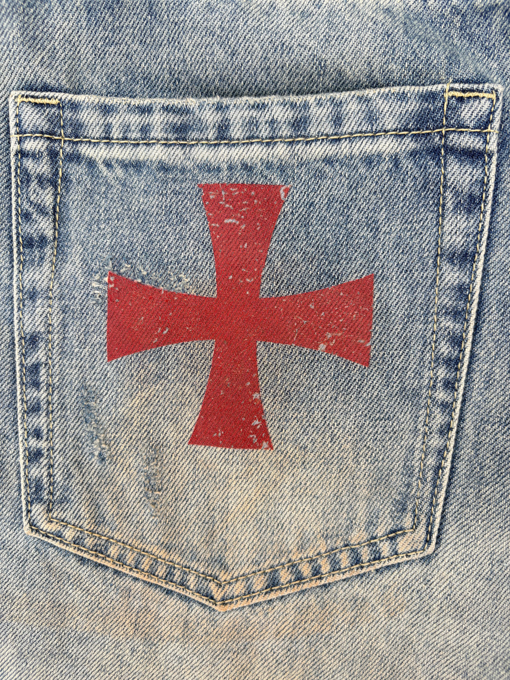 Redeemed Distressed Barrel Leg Jeans