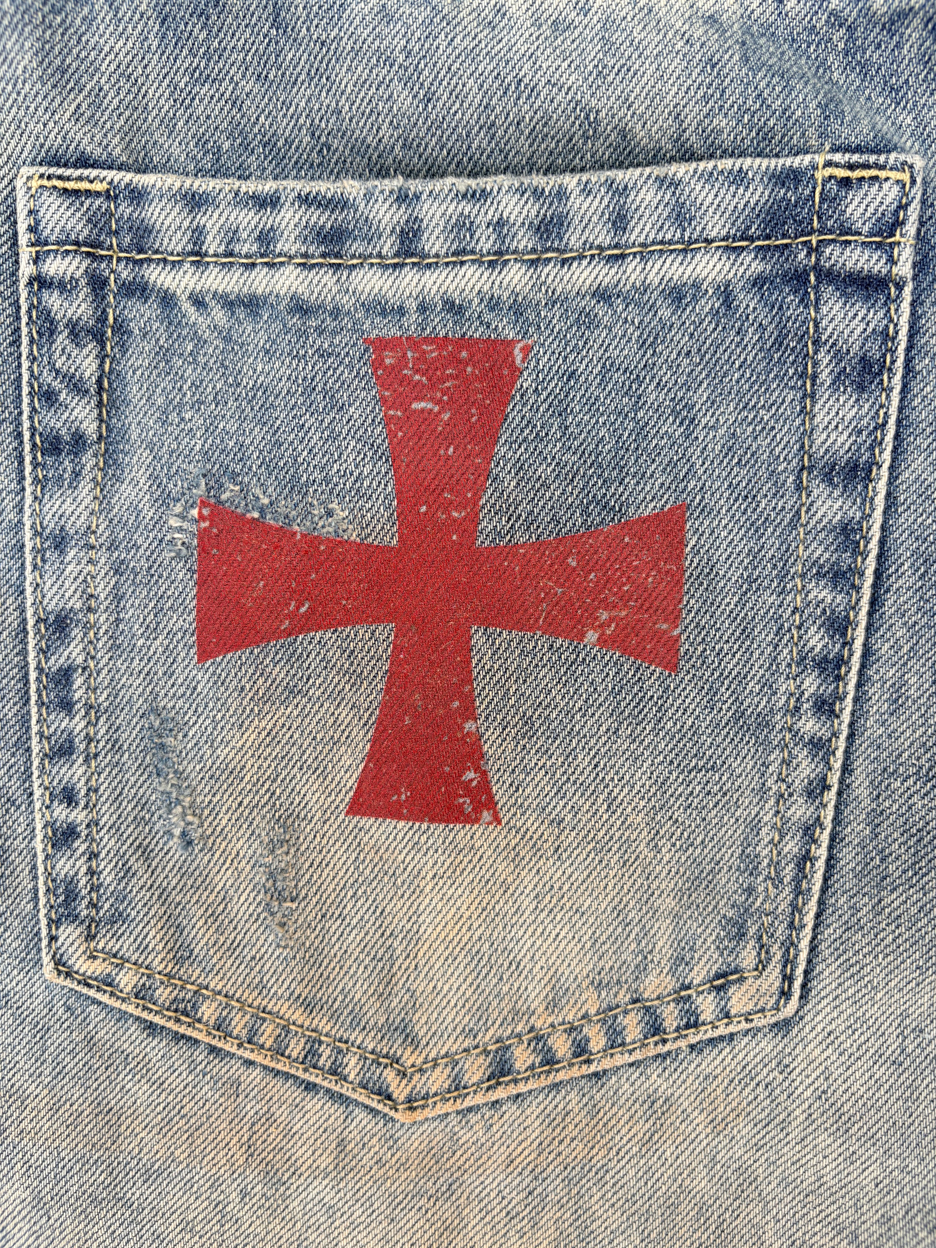 Redeemed Distressed Barrel Leg Jeans
