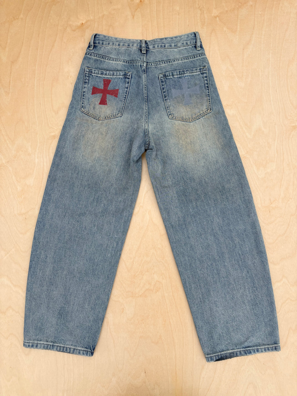 Redeemed Distressed Barrel Leg Jeans