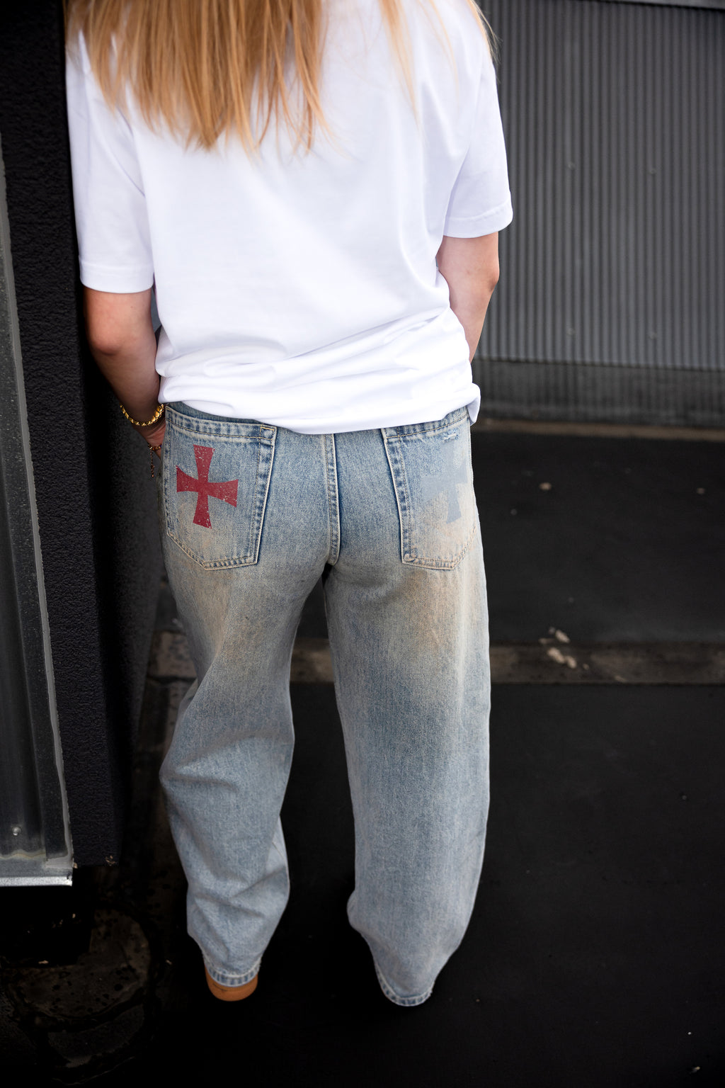 Redeemed Distressed Barrel Leg Jeans